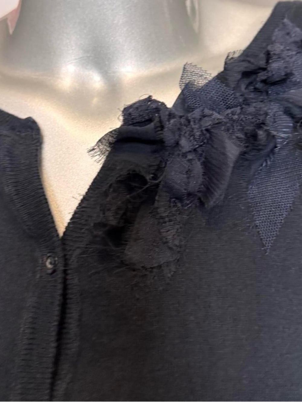 Hollister Vintage Y2K navy cardigan with flower detail - Picture 5 of 7
